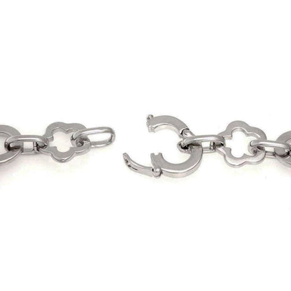 Chanel Camellia 18k White Gold Floral Circle Charm Link Bracelet