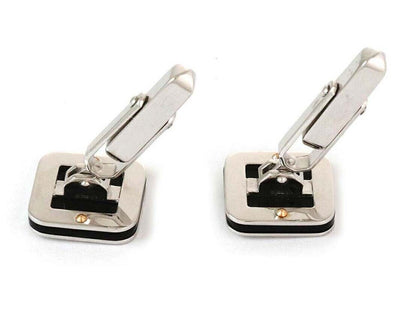 Baraka 18k White Gold Onyx Square Cufflinks