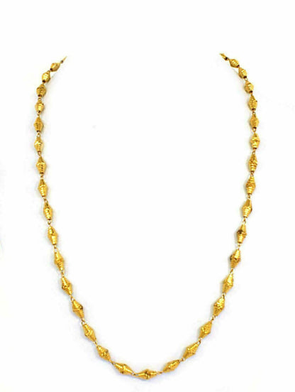 Fancy Tube 22k Gold Link Chain Necklace