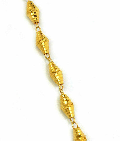 Fancy Tube 22k Gold Link Chain Necklace