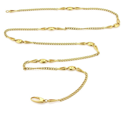 A. Maffucci 18k Yellow Gold Curb Link 32" Long Chain Necklace