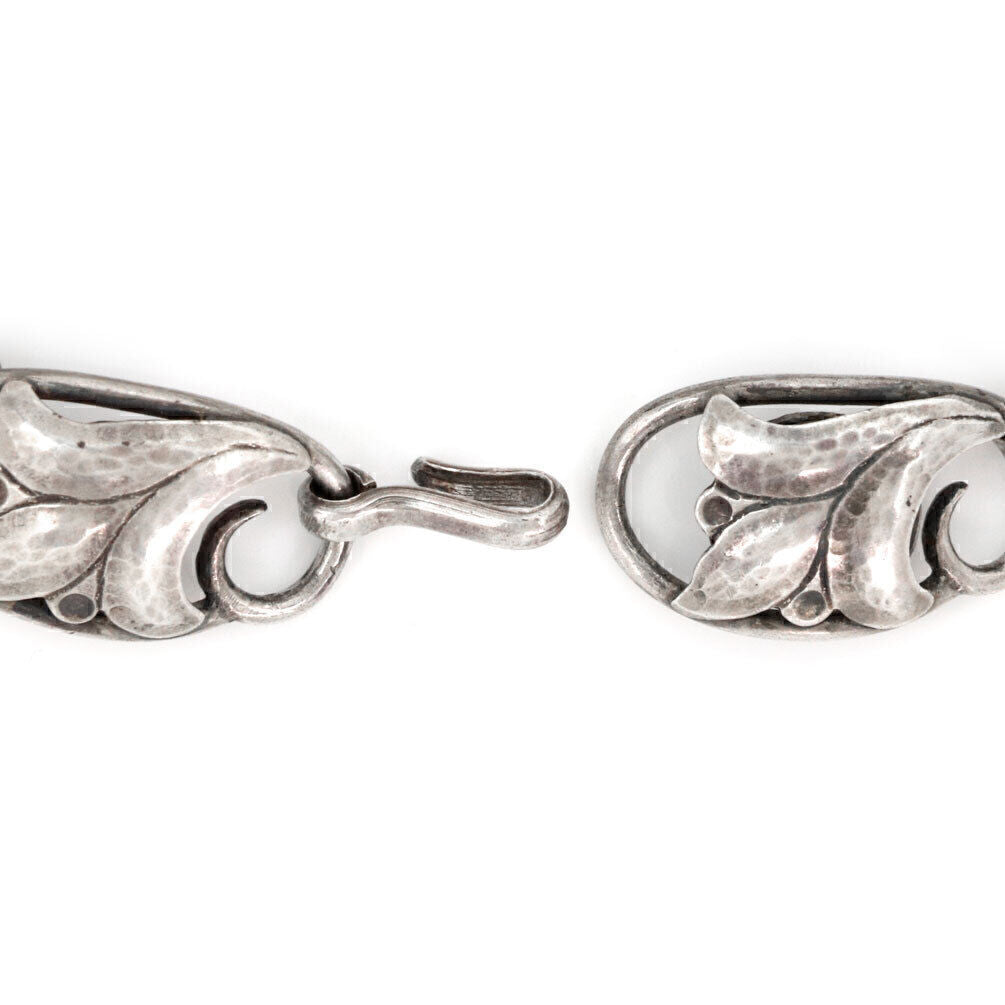 Georg Jensen Sterling Silver 6 Floral Link Bracelet