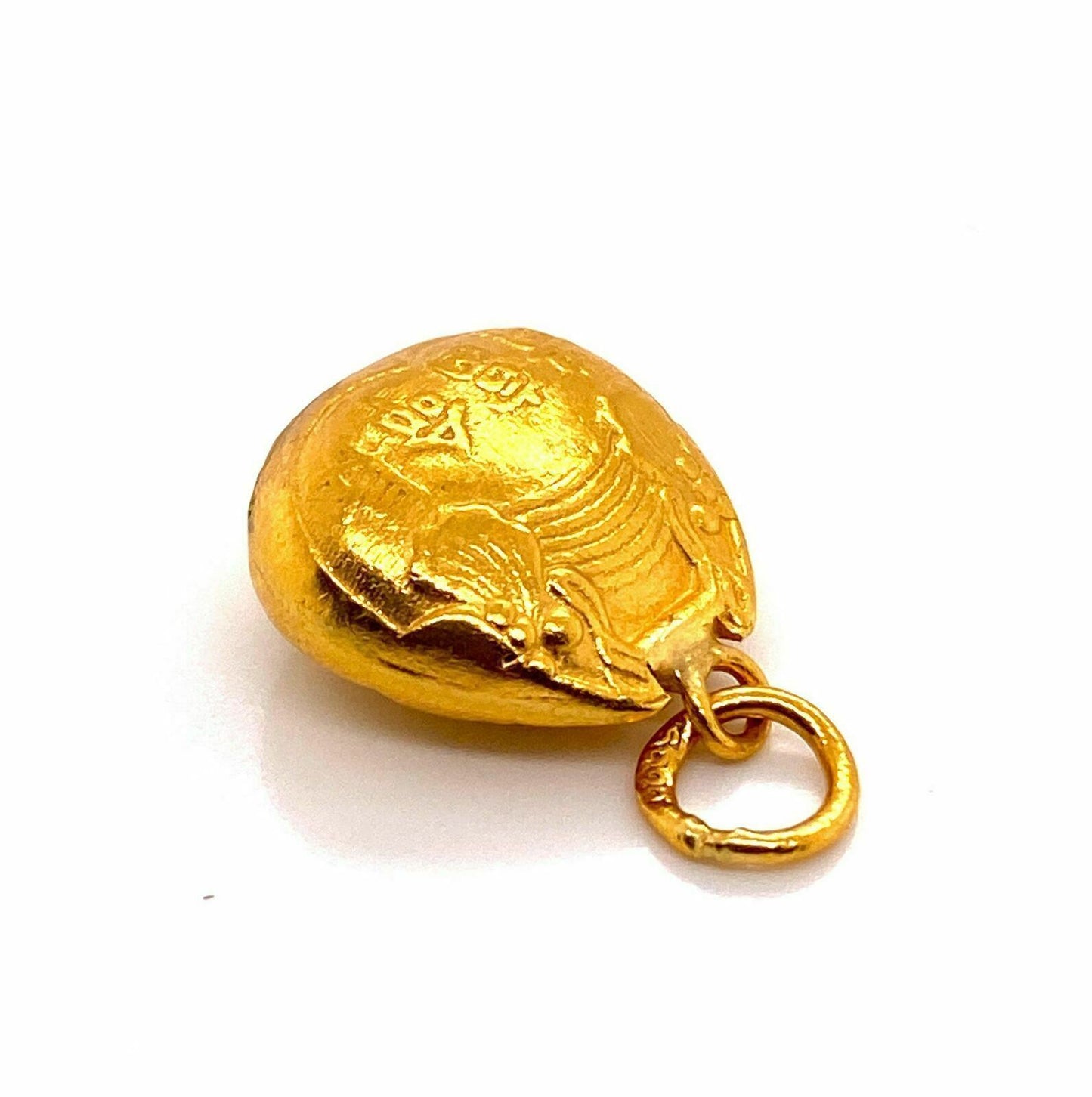 Oriental 24k Gold Bell Charm Pendant