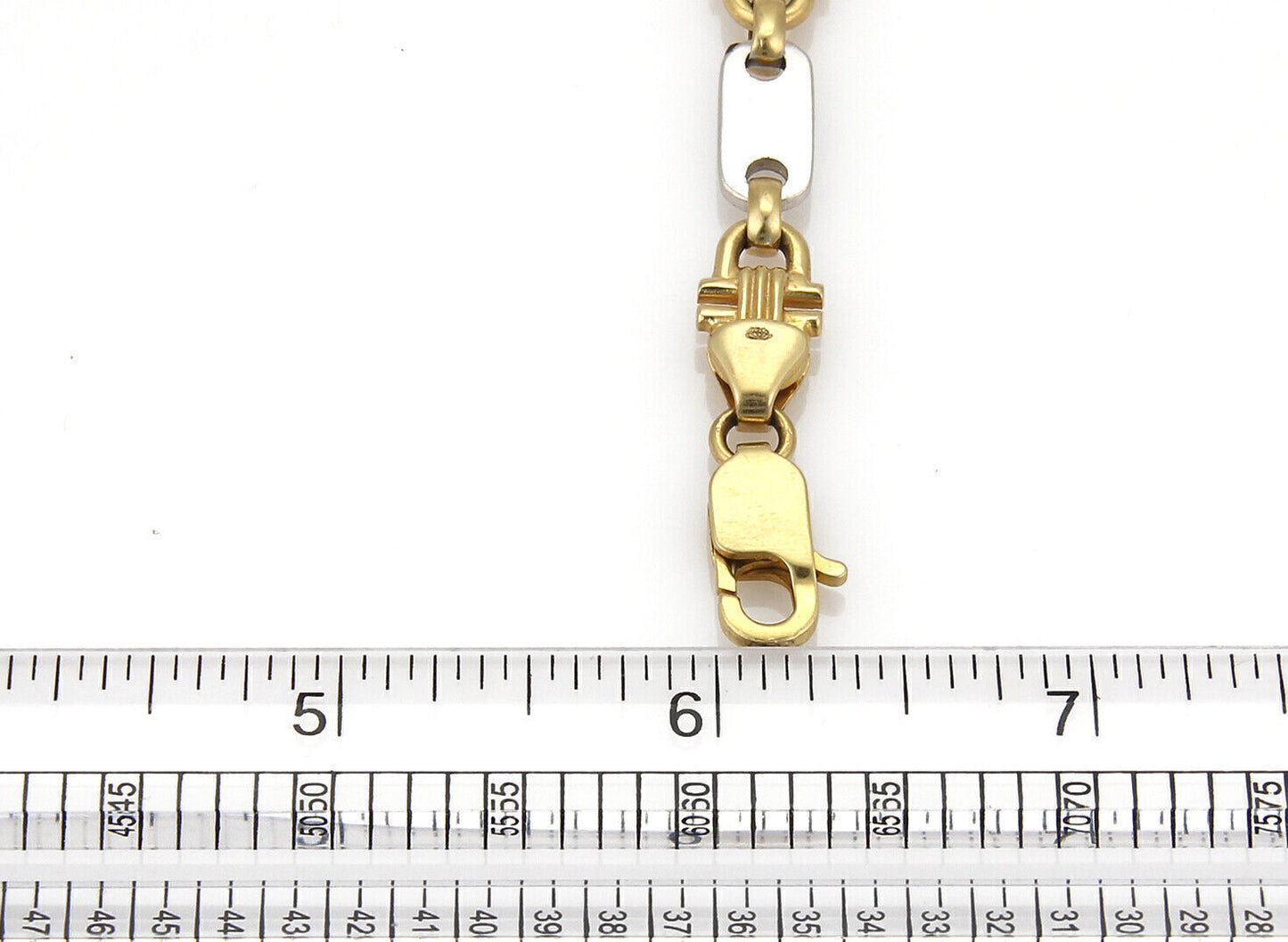 Bar & Stirrup 18k Two Tone Gold Link Bracelet