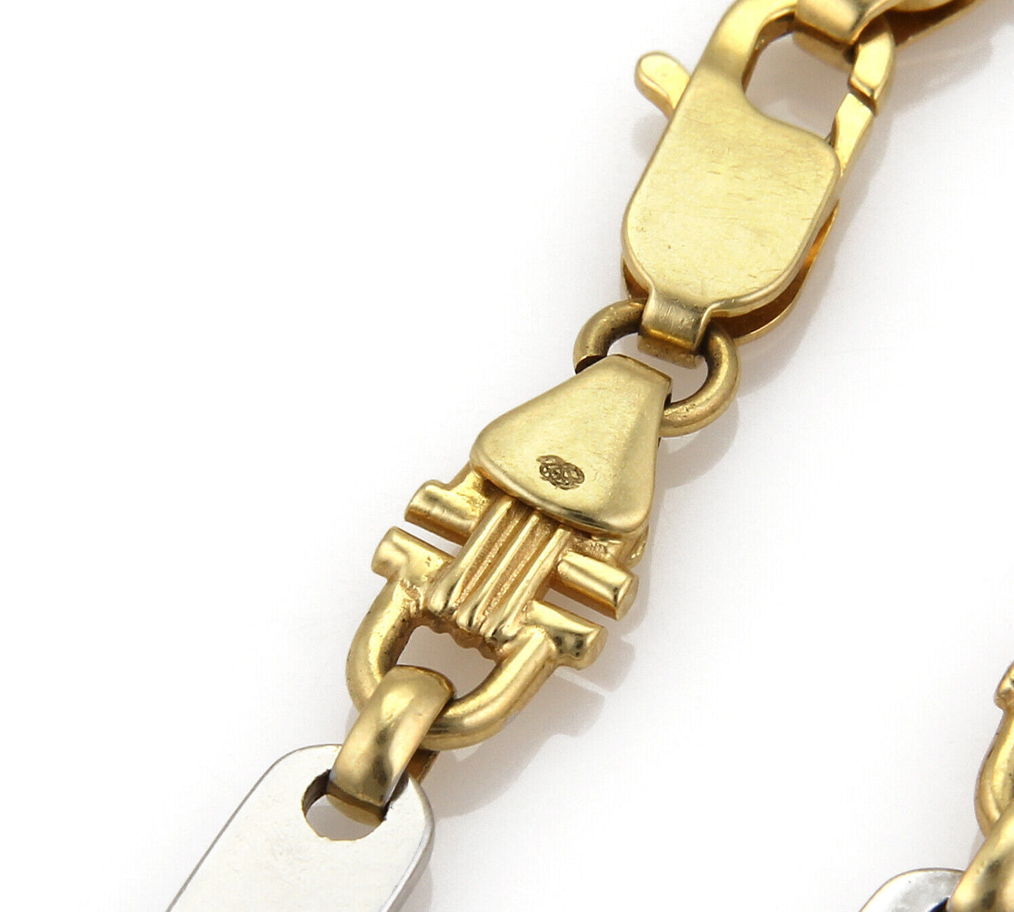 Bar & Stirrup 18k Two Tone Gold Link Bracelet