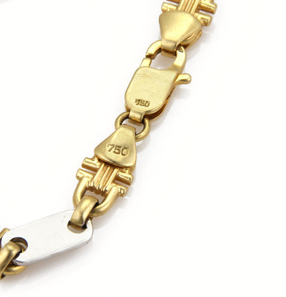 Bar & Stirrup 18k Two Tone Gold Link Bracelet