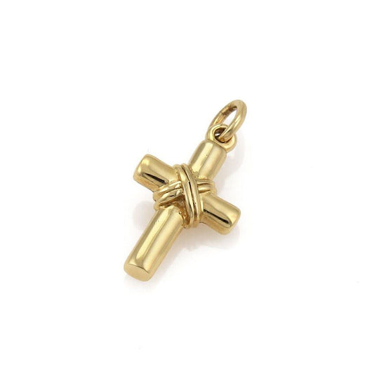 Tiffany & Co. 18k Yellow Gold X Wrapped Cross Charm Pendant