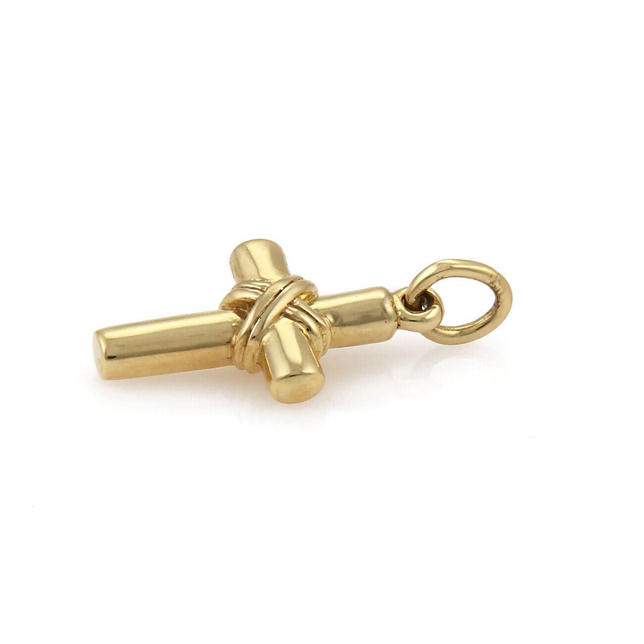 Tiffany & Co. 18k Yellow Gold X Wrapped Cross Charm Pendant