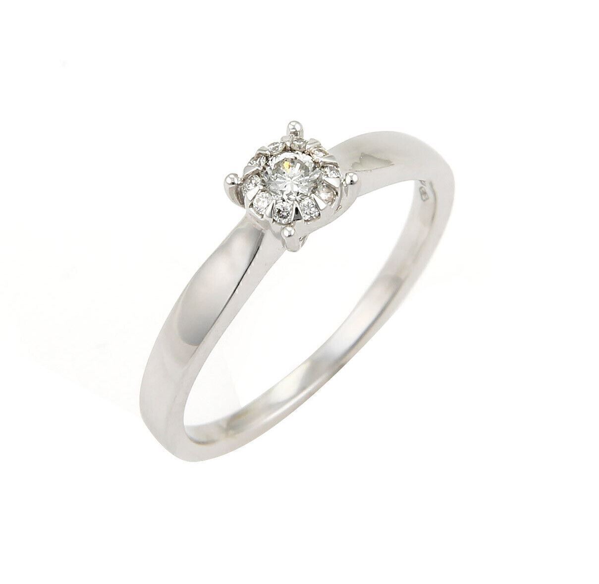 Bliss by Damiani Illusion Diamonds 18k White Gold Ring - Size 7.25