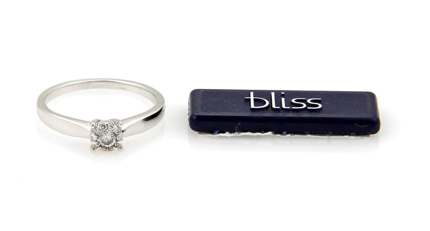 Bliss by Damiani Illusion Diamonds 18k White Gold Ring - Size 7.25