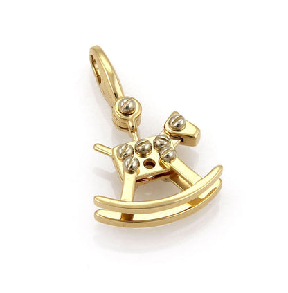 Cartier Rocking Horse 18k Two Tone Gold Charm Pendant w/Cert