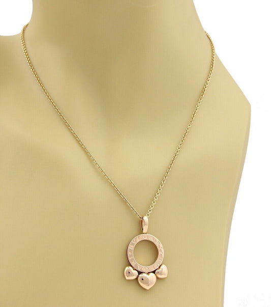 Bvlgari Allegra 18K Rose Gold Slide Hearts Pendant Necklace