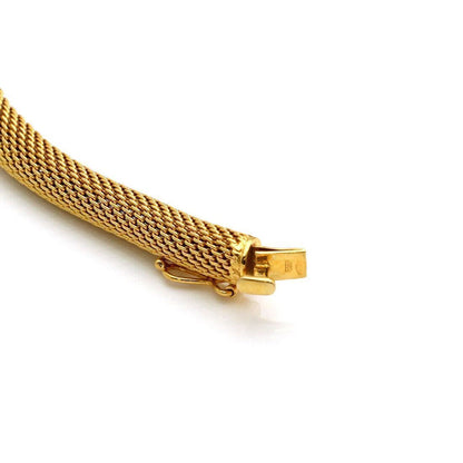 Coral Snake Mesh 18k Yellow Gold Tube Flex Bracelet