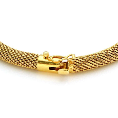 Coral Snake Mesh 18k Yellow Gold Tube Flex Bracelet