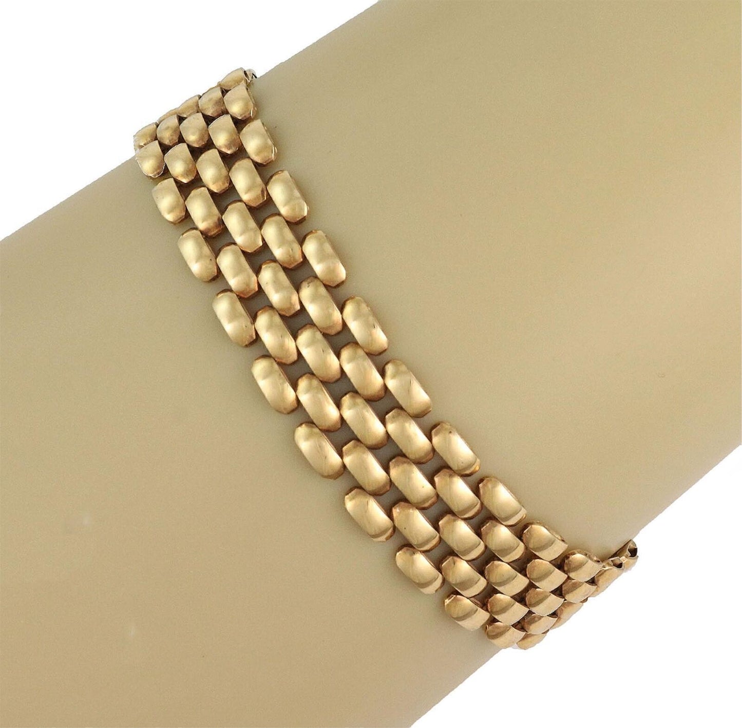 Classic 12mm Wide 14k Yellow Gold Link Bracelet - 7"