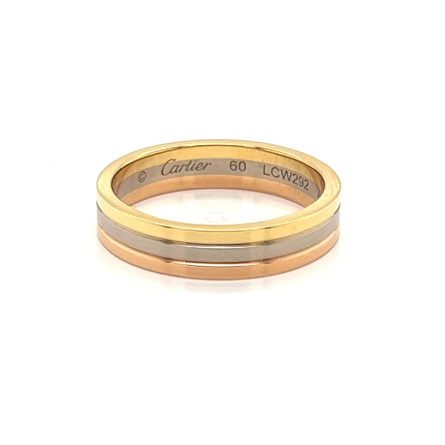 Cartier Vendome Louis Cartier 18k Tri Color Gold Band Ring - Size 9