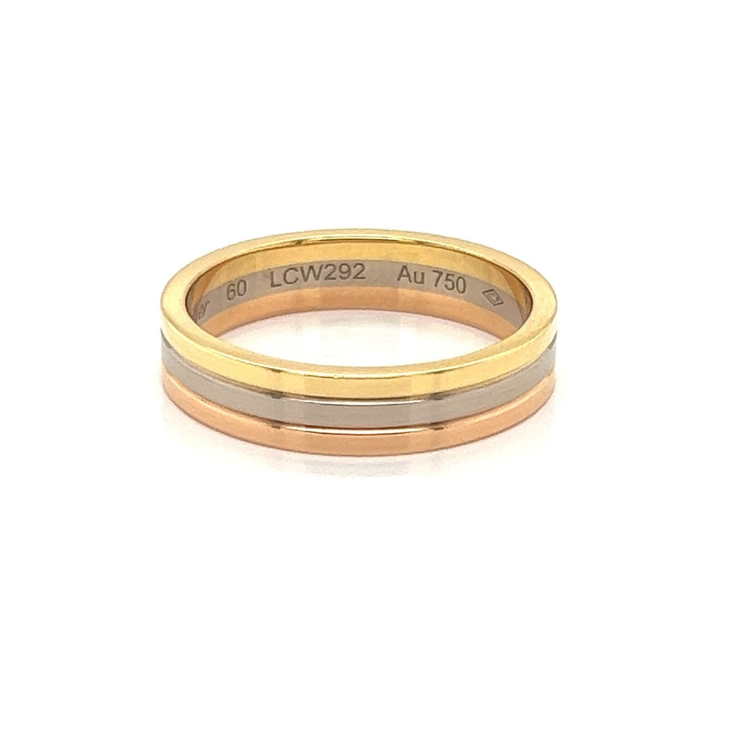 Cartier Vendome Louis Cartier 18k Tri Color Gold Band Ring - Size 9