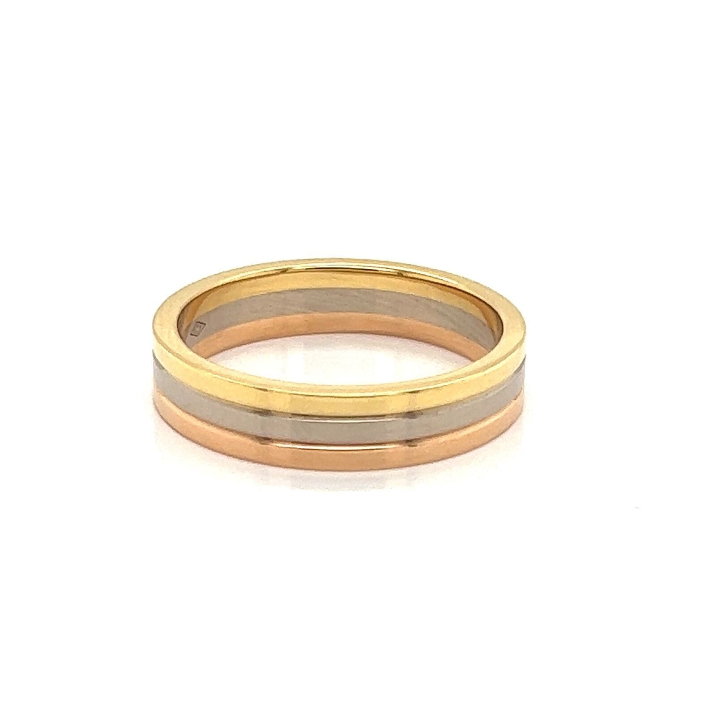 Cartier Vendome Louis Cartier 18k Tri Color Gold Band Ring - Size 9