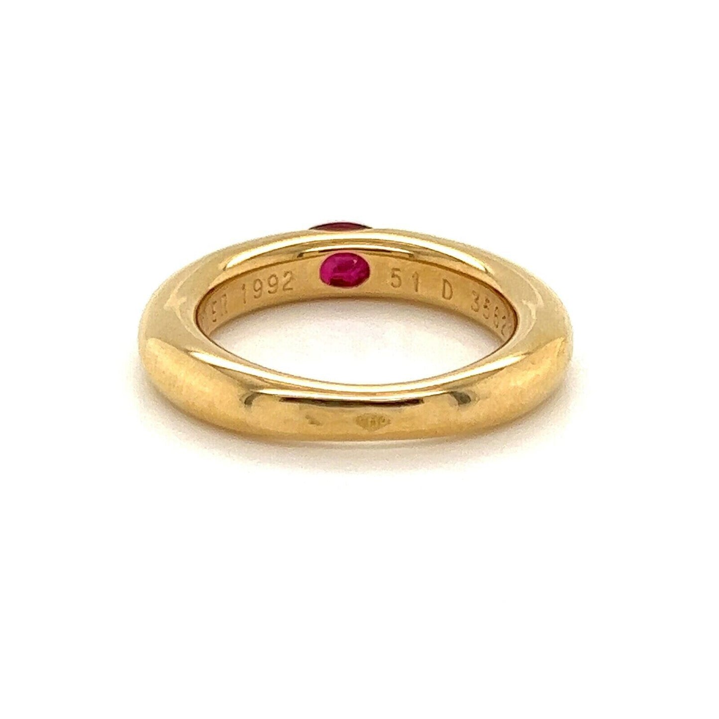 Cartier Ellipse Ruby 18k Yellow Gold Band Ring - Size 5.5