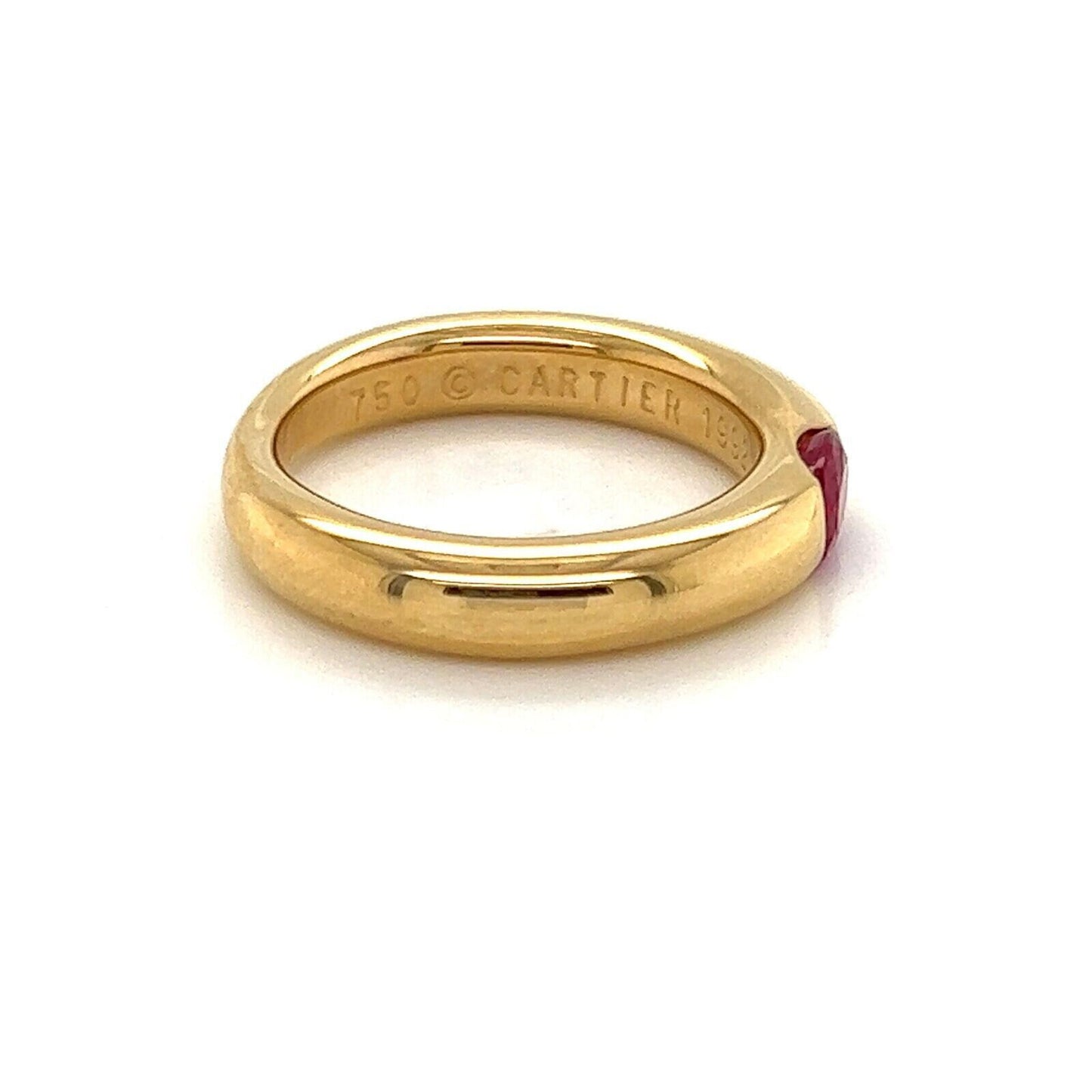 Cartier Ellipse Ruby 18k Yellow Gold Band Ring - Size 5.5