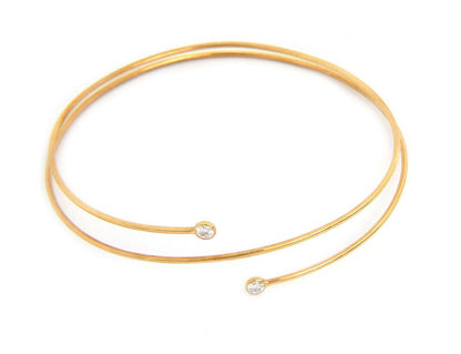 Tiffany & Co. Peretti 18k Yellow Gold Diamond Hoop Bangle Bracelet