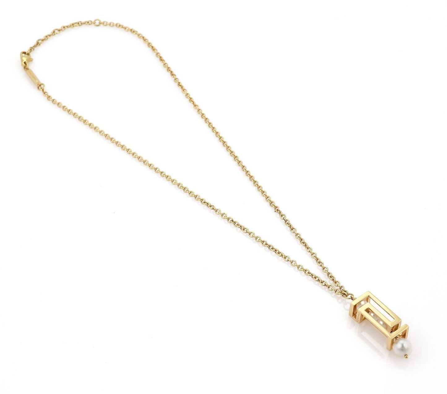 Versace 18k Yellow Gold Pearls Chandelier Pendant Necklace