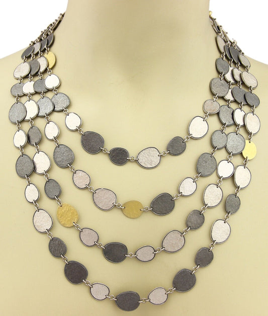 Gurhan Contour Sterling & 24k Gold Overlay Multi-Strand Necklace