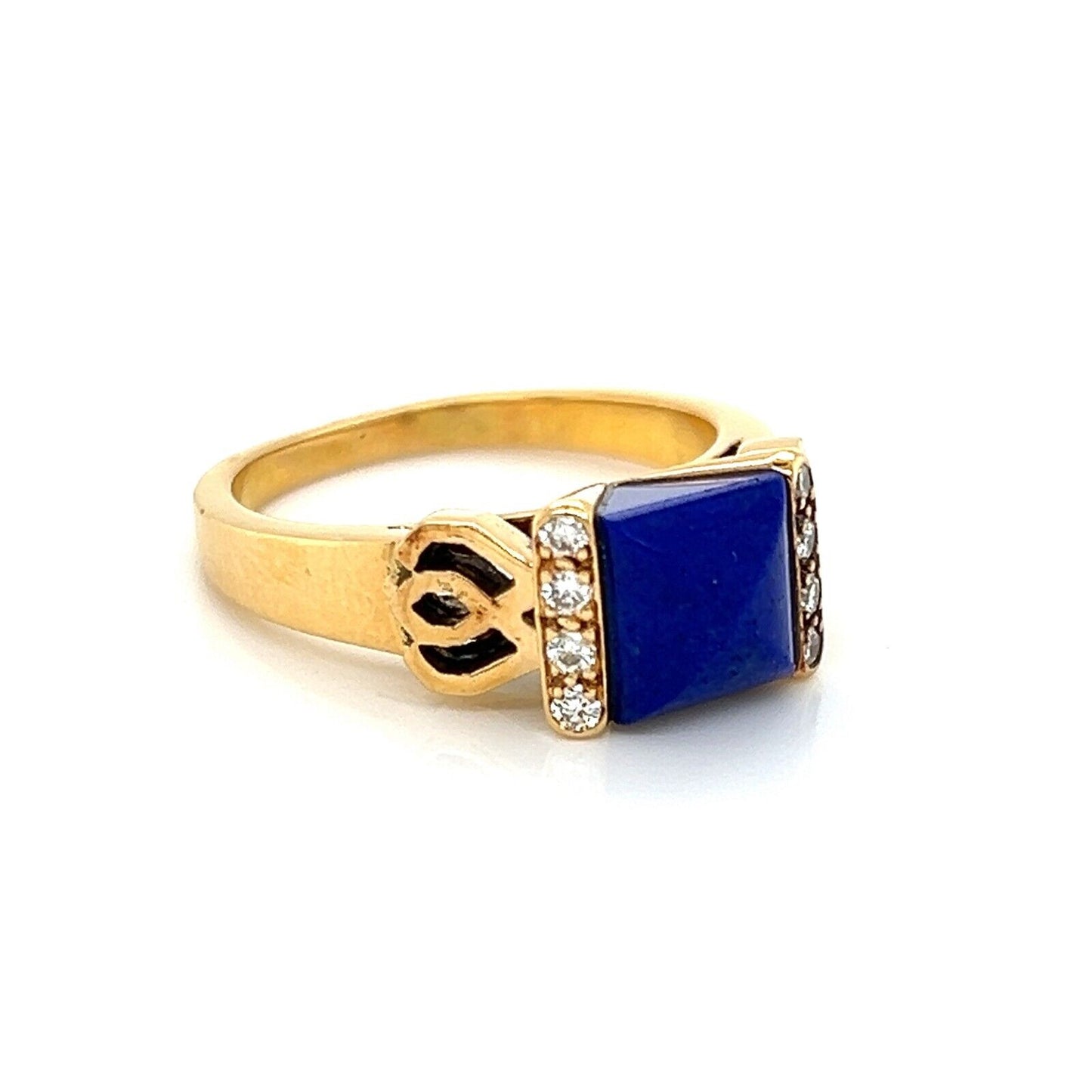 Morabito Diamond & Lapis Lazuli 18k Yellow Gold Ring - Size 5.5