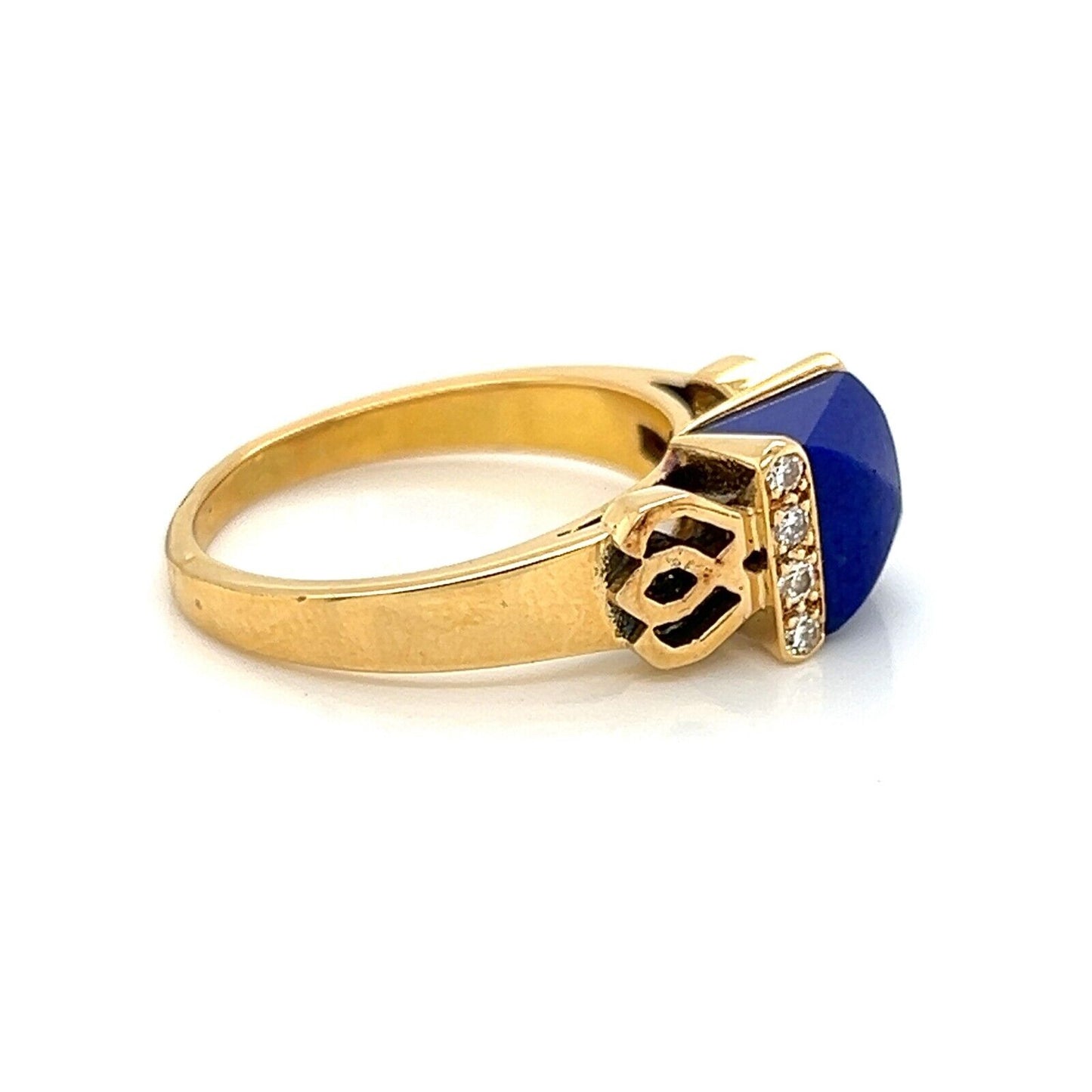 Morabito Diamond & Lapis Lazuli 18k Yellow Gold Ring - Size 5.5