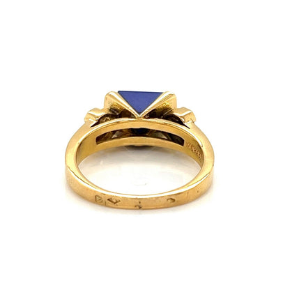 Morabito Diamond & Lapis Lazuli 18k Yellow Gold Ring - Size 5.5