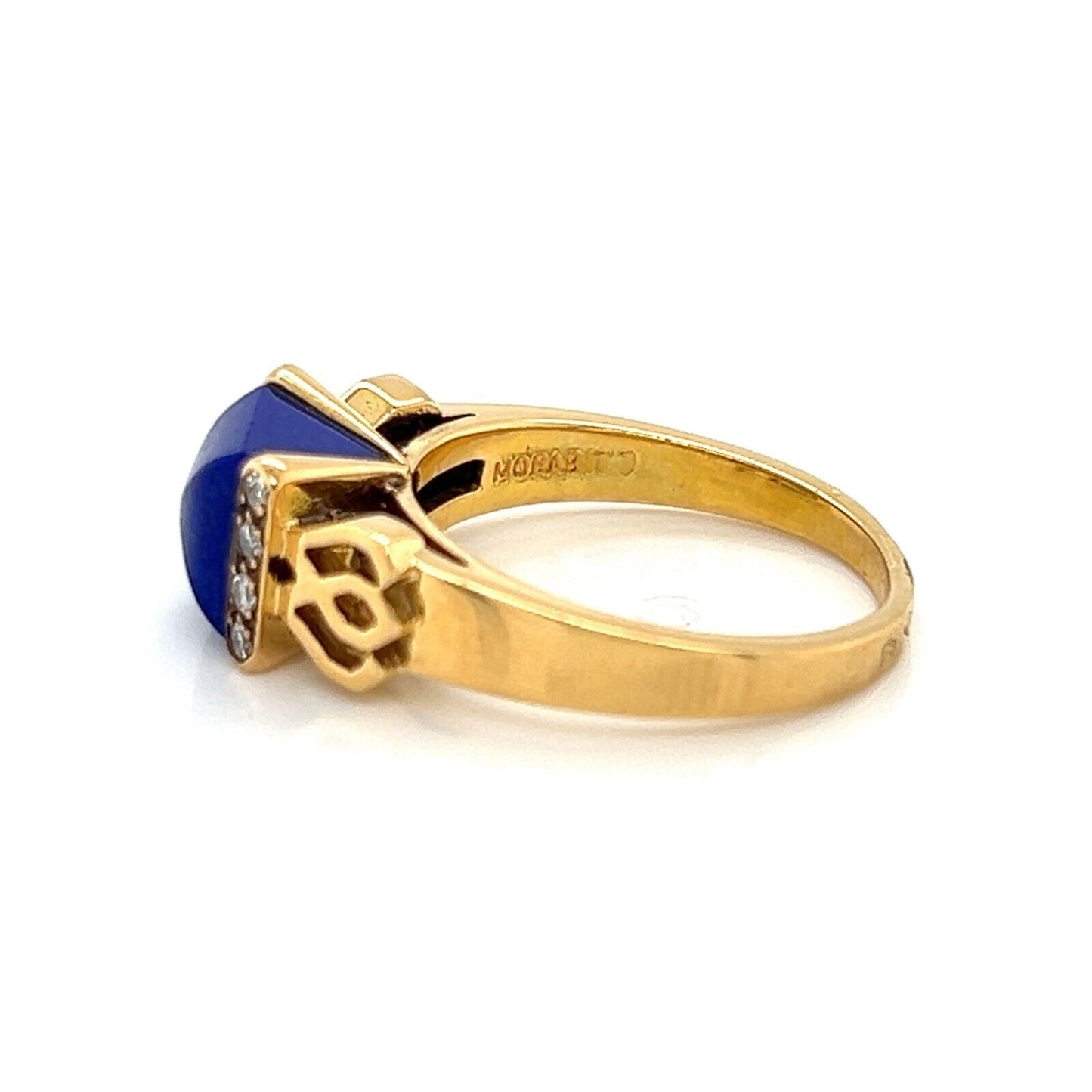 Morabito Diamond & Lapis Lazuli 18k Yellow Gold Ring - Size 5.5