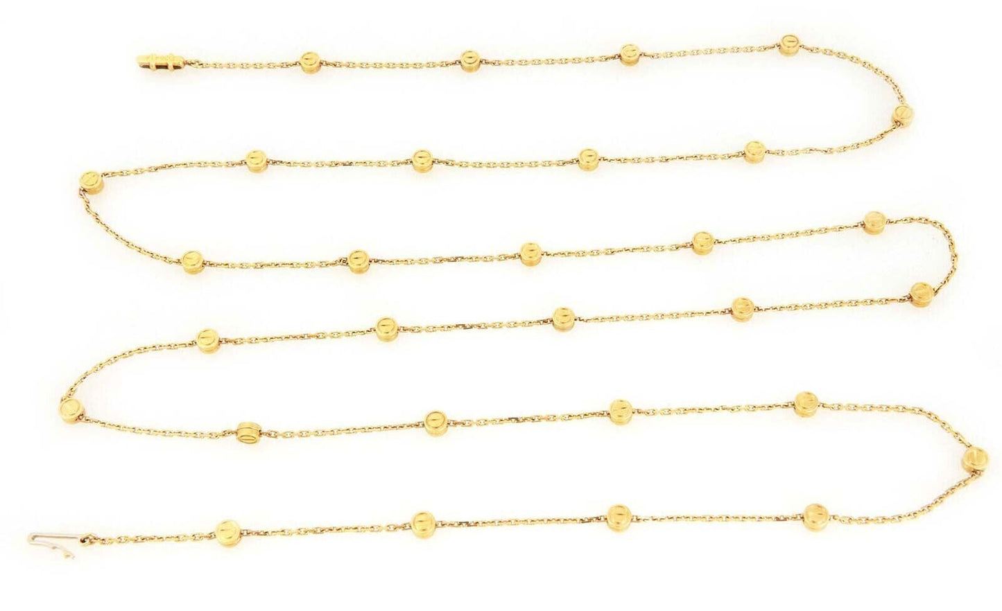 Cartier Love Stations 18k Yellow Gold Chain Necklace 45.5" Long w/Cert