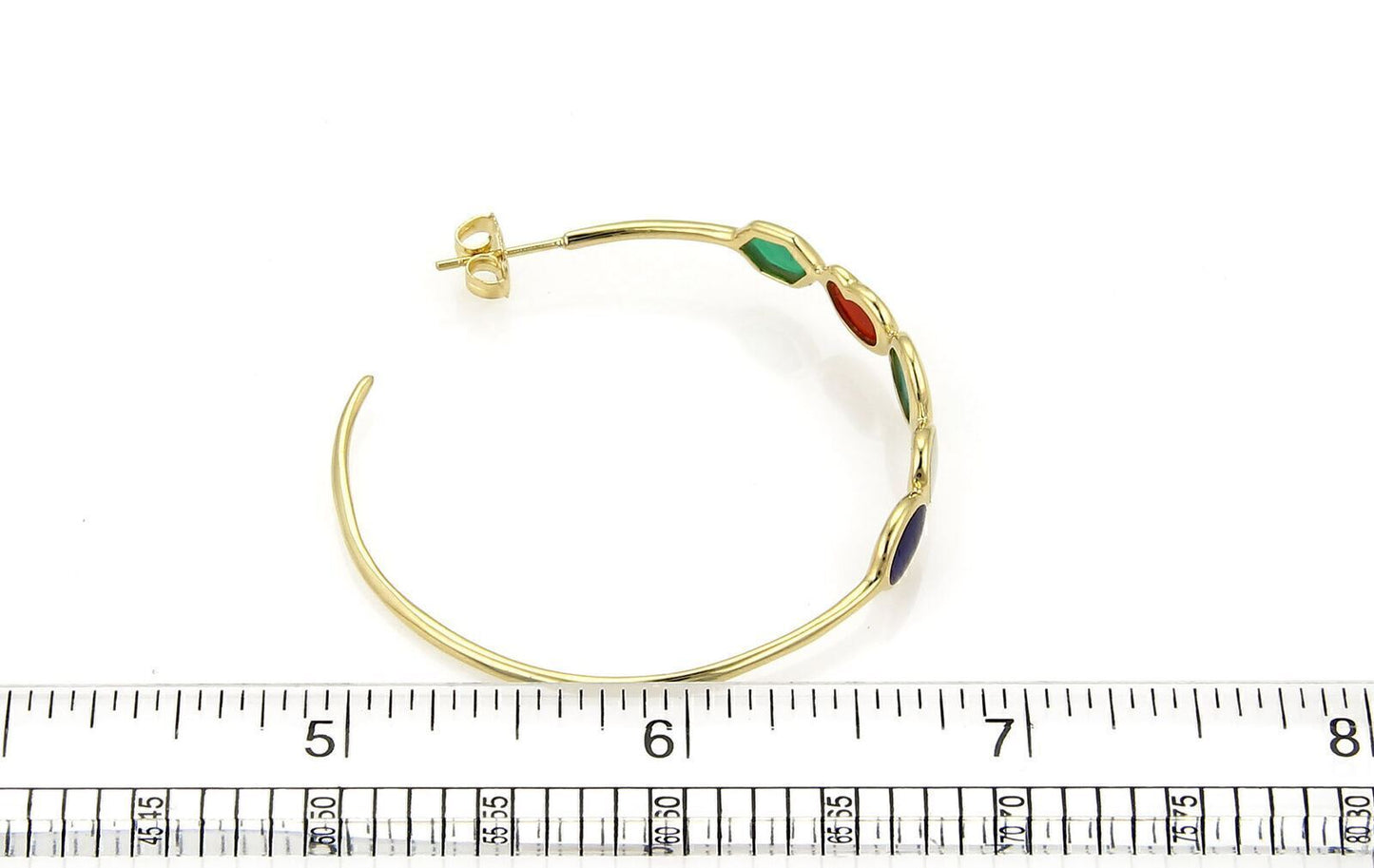 Ippolita Rock Candy Multi Gem Stone 18k Yellow Gold Hoop Earrings