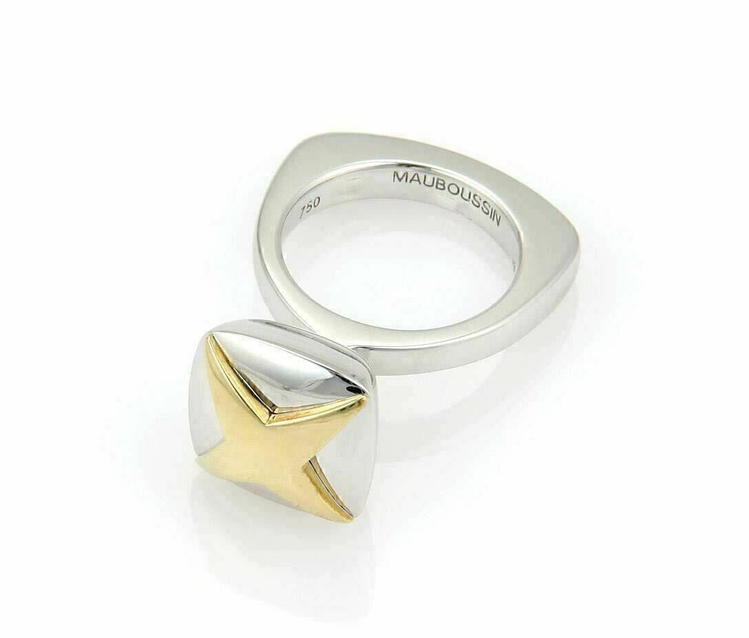 Mauboussin 18k Two Tone Gold Unique Design Star Ring - Size 4.5