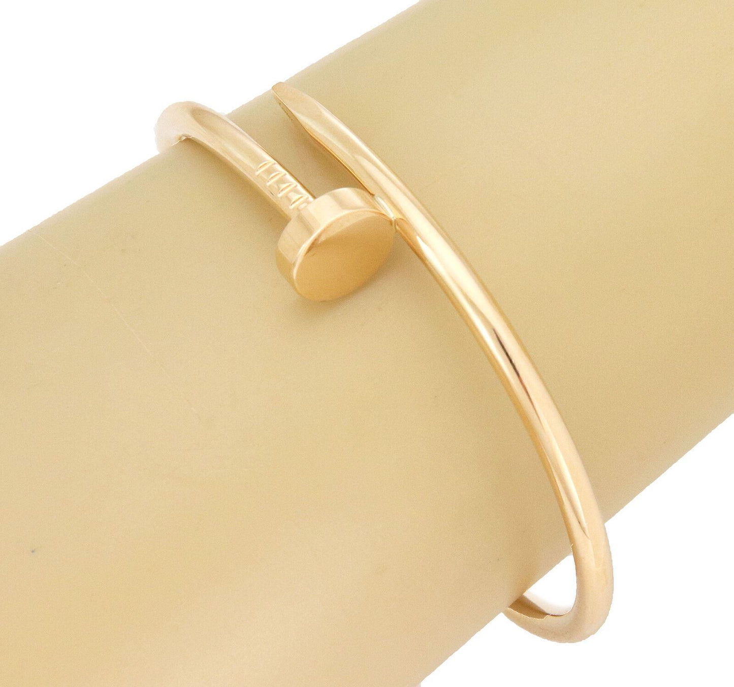 Cartier Classic Juste un Clou 18k Yellow Gold Bangle Bracelet w/Cert - Size 18