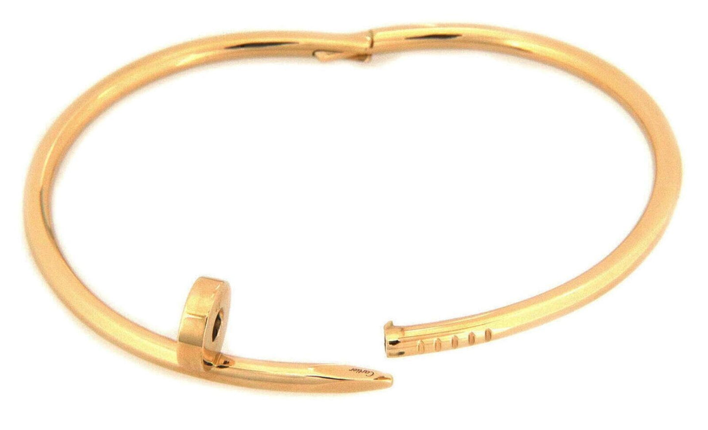 Cartier Classic Juste un Clou 18k Yellow Gold Bangle Bracelet w/Cert - Size 18