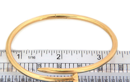 Cartier Classic Juste un Clou 18k Yellow Gold Bangle Bracelet w/Cert - Size 18