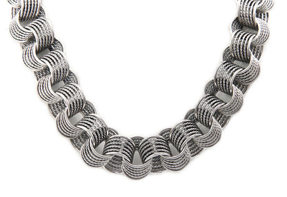 David Yurman Wide Origami Sterling Silver Necklace