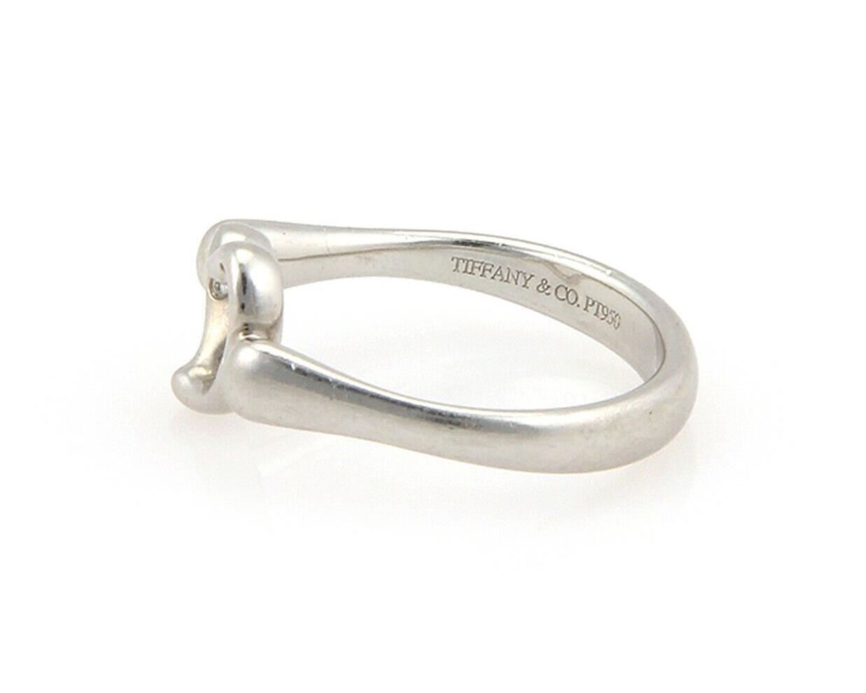 Tiffany & Co. Peretti Platinum Diamond Open Heart Ring - Size 5