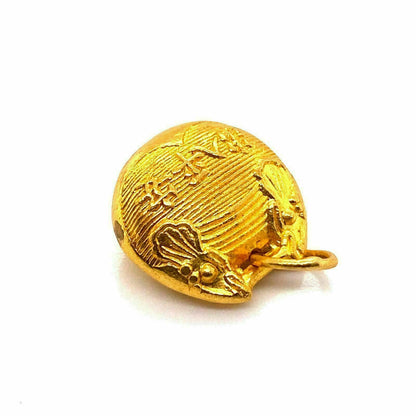 Textured Design 24k Gold Purse Charm Pendant