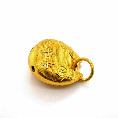 Textured Design 24k Gold Purse Charm Pendant