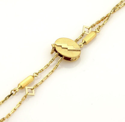 Fancy Design 18k Yellow Gold Long Chain Tassel Necklace