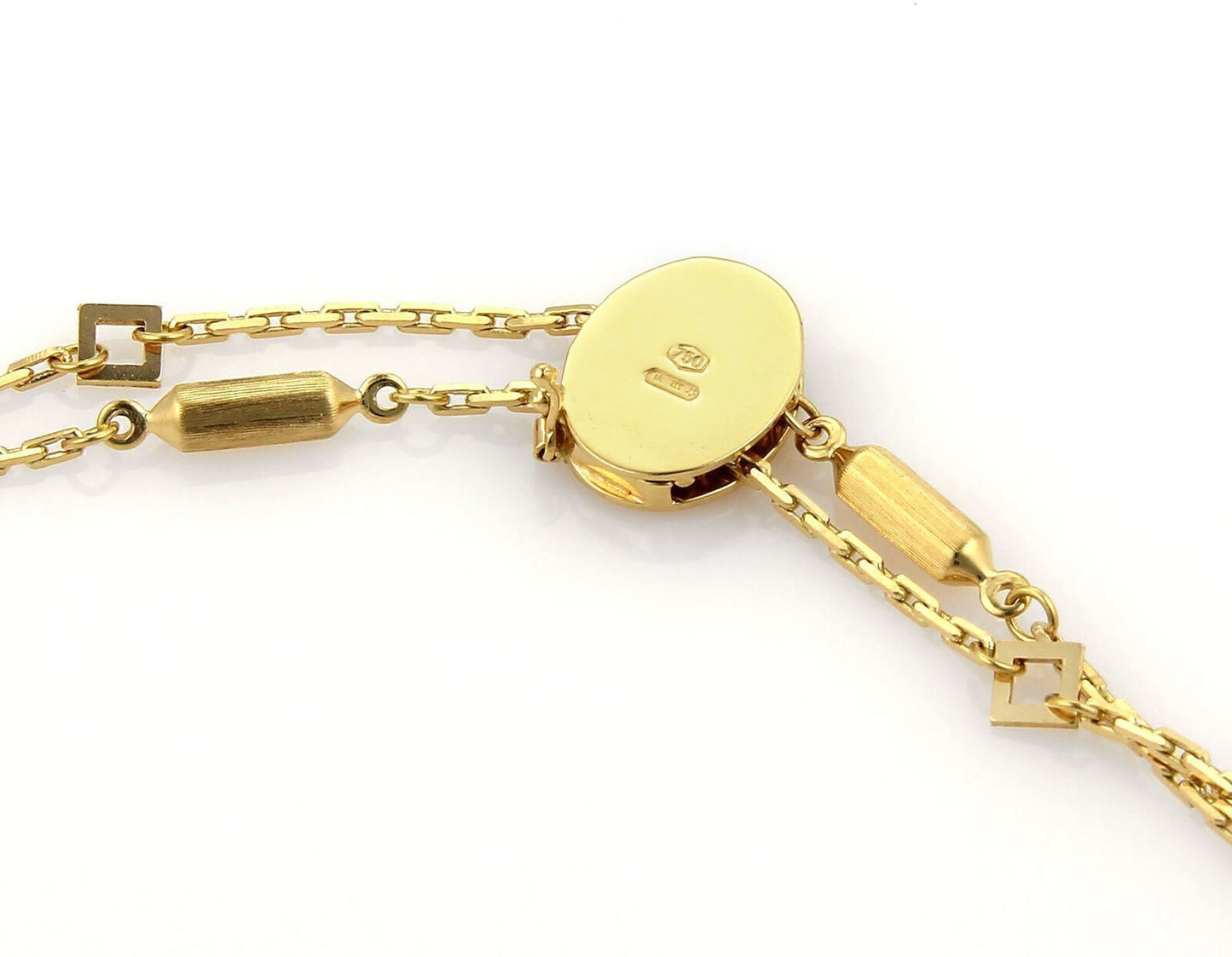 Fancy Design 18k Yellow Gold Long Chain Tassel Necklace