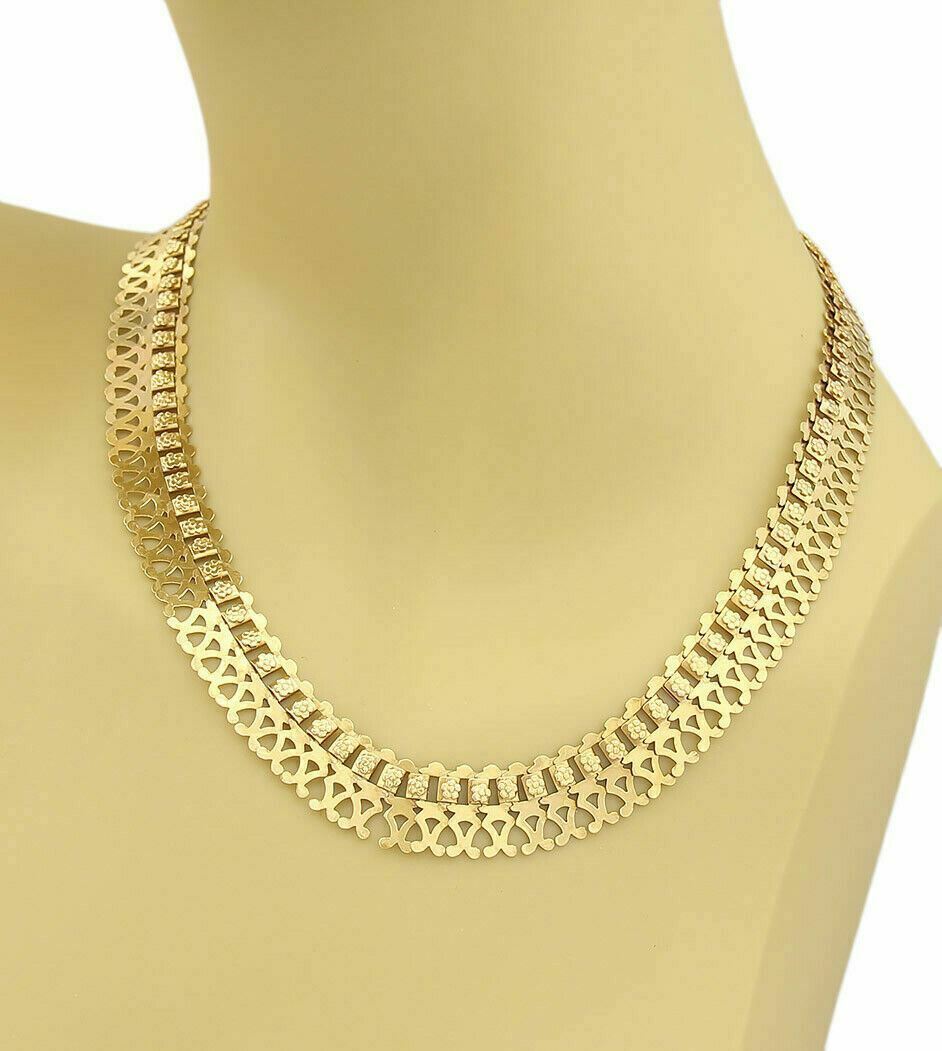 Fancy Open Floral Drape 18k Yellow Gold Necklace