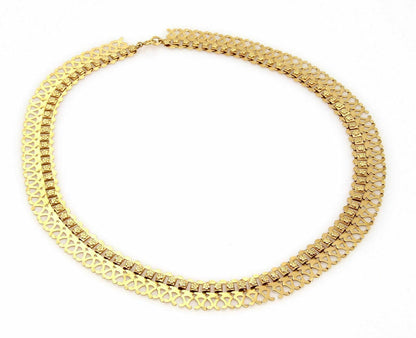 Fancy Open Floral Drape 18k Yellow Gold Necklace