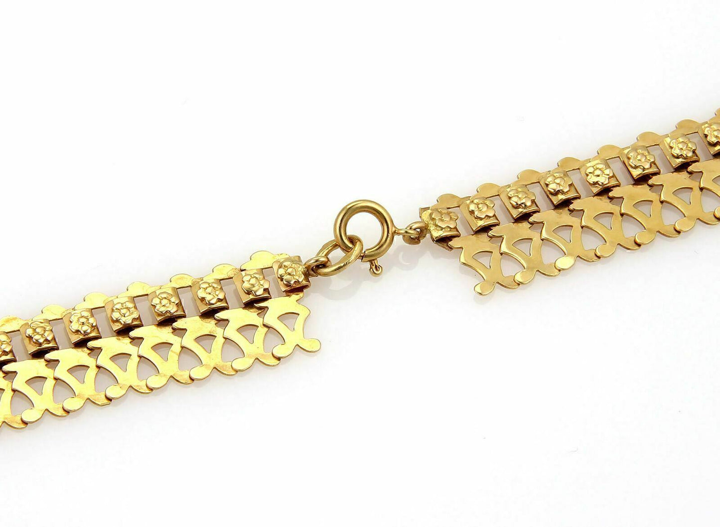 Fancy Open Floral Drape 18k Yellow Gold Necklace