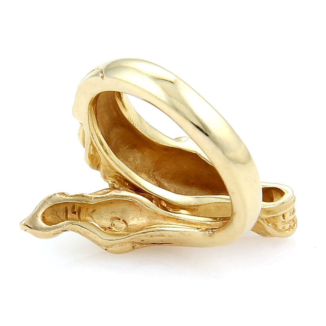 Horse Design Bypass 14k Yellow Gold Ring - Size 4