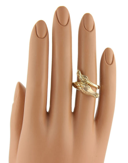 Horse Design Bypass 14k Yellow Gold Ring - Size 4