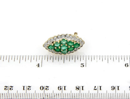 Emerald & Diamond 14K Yellow Gold Cluster Earrings