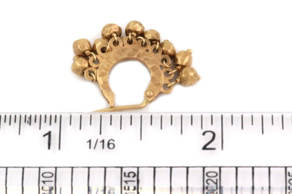 Talisman 14k Yellow Gold Hand Hammered Bead Earrings